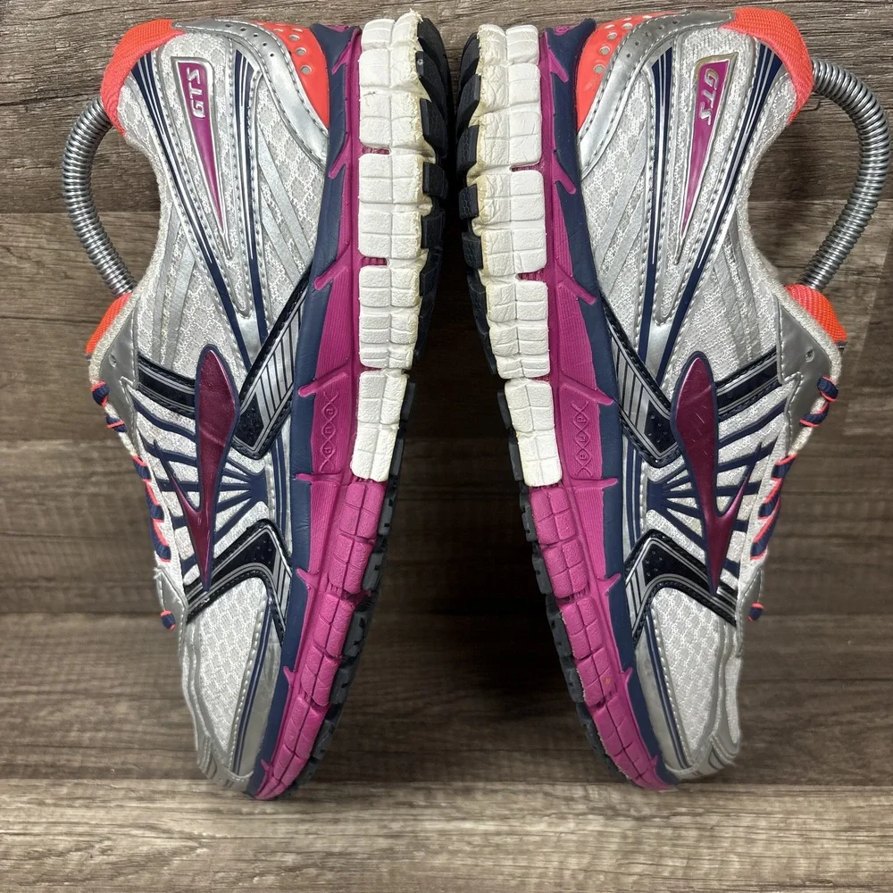 Brooks Adrenaline GTS 14 Silver Purple Womens Size 10 1201511B581 Running Shoes
